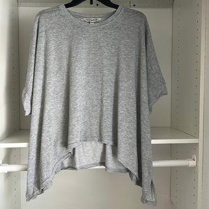 Gray oversized asymmetrical t-shirt